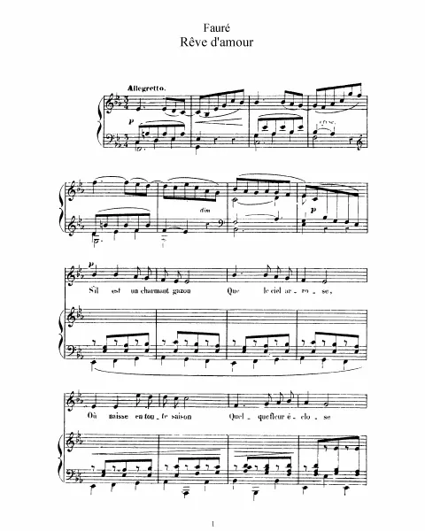 2. Rêve d’amour (E♭ major, original key)