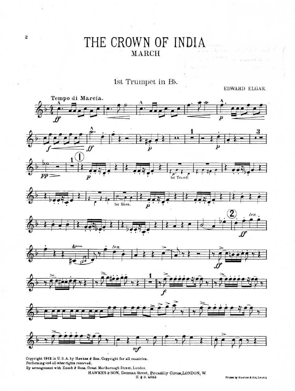 Trumpets 1, 2, 3 (B♭) (3rd ad lib.)
