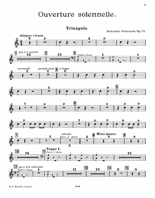 Triangle, Cymbals/Bass Drum