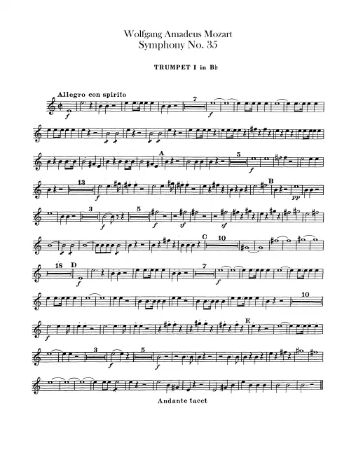 Trumpet 1, 2 (B♭ transposed, D)