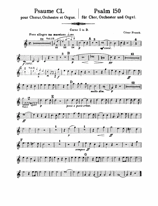 Horn 1, 2 (D) 3, 4 (F)
