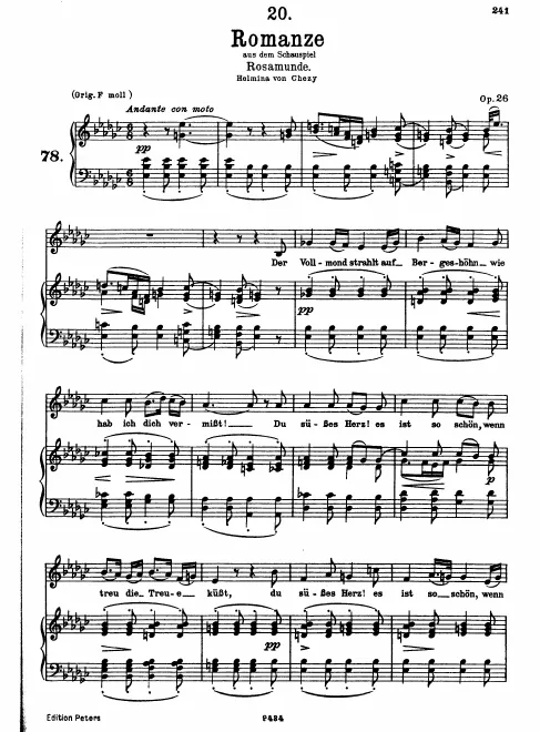 Complete Score (Medium/low voice, transposed to E♭ minor)