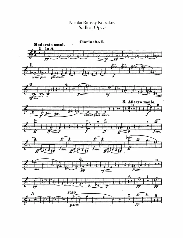 Clarinet 1, 2 (A, B♭)