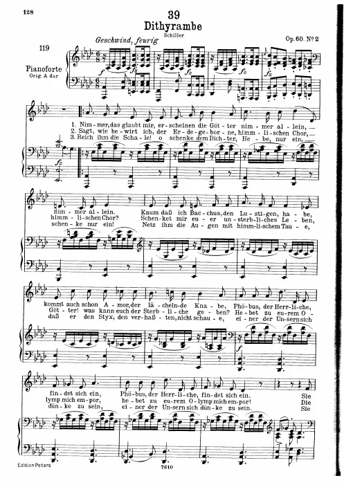 Complete Score (Low voice, transposed to A♭ major)