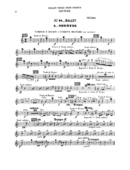 Tambourine, Snare Drum, Triangle, Timbres, Bass Drum, Cymbals