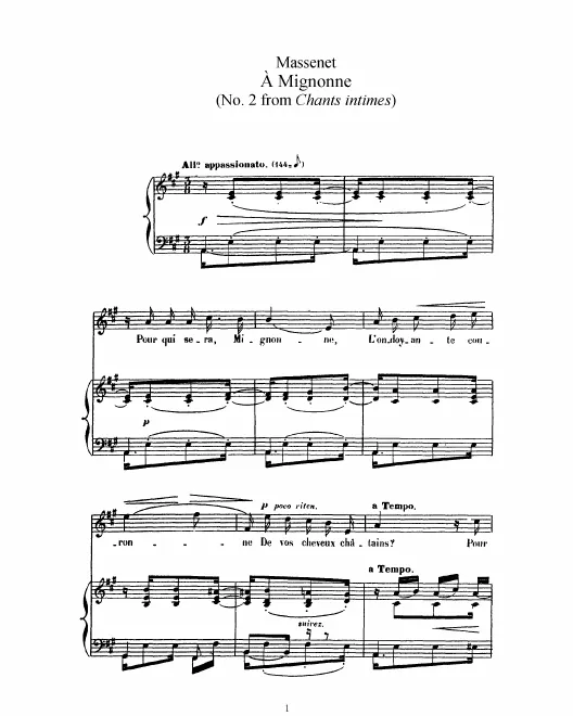 2. À Mignonne (A major, high voice)