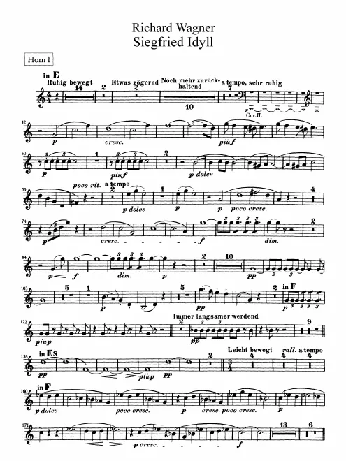Horn 1 (E/E♭/F), 2 (E/E♭/B♮/F/C)