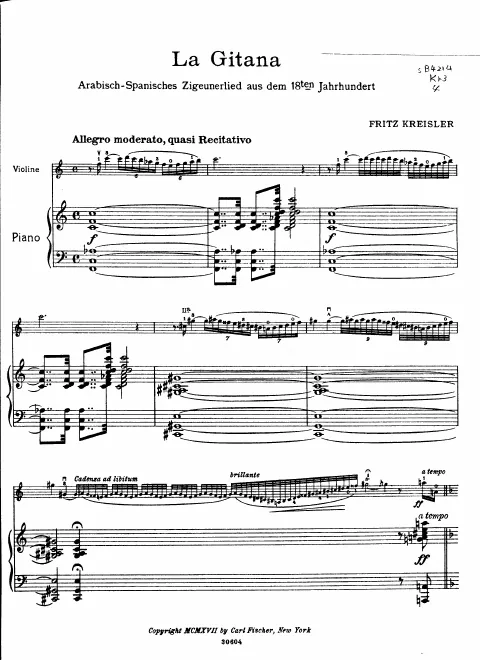 Piano score and violin part