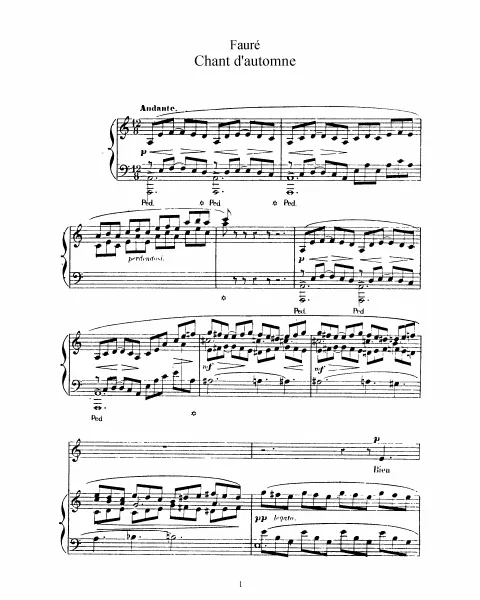 1. Chant d'automne (, original key)