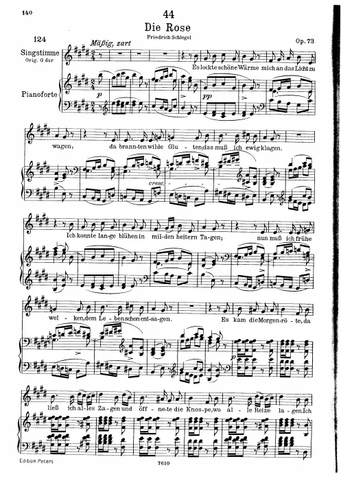 Complete Score (Low voice, transposed to E major)