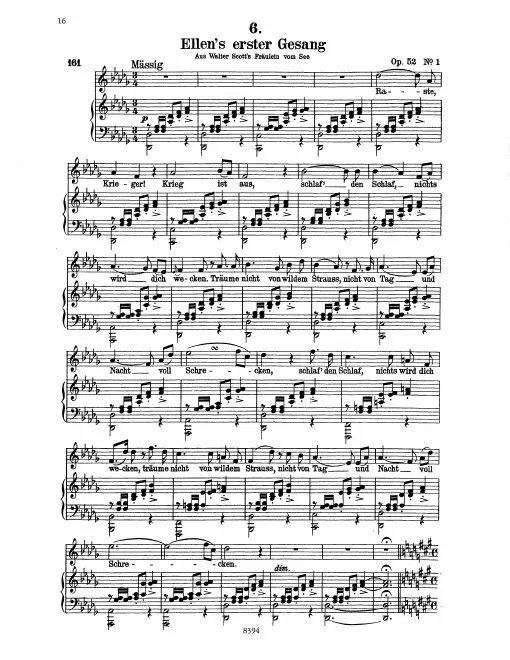 Complete Score (Original / High Voice, D♭ major)