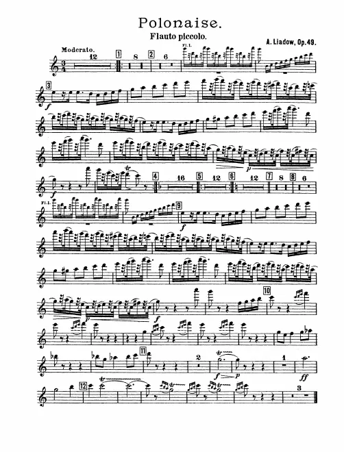 Piccolo, Flute 1, 2