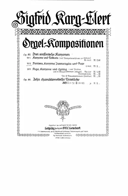2. Fantasie, Kanzone, Passacaglia und Fuge