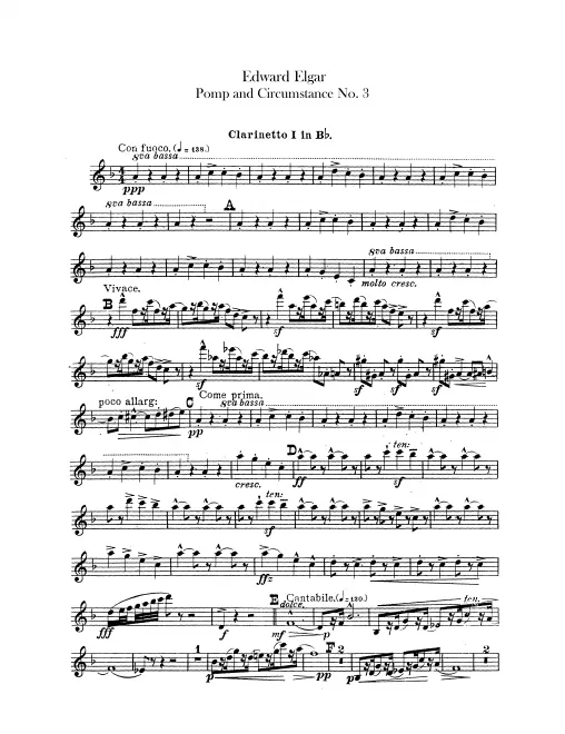Clarinet 1, 2 (B♭), Bass Clarinet (B♭)
