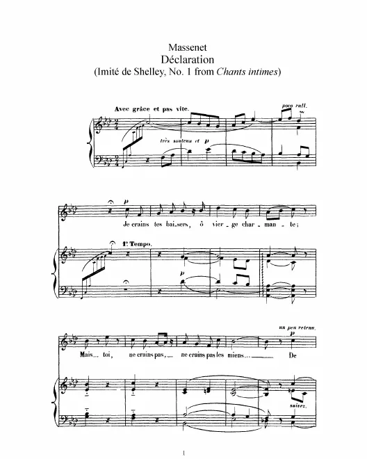 1. Déclaration (, high voice)