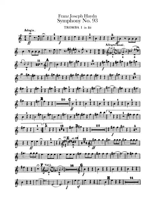 Trumpet 1, 2 (D, C; with B♭ transposed)