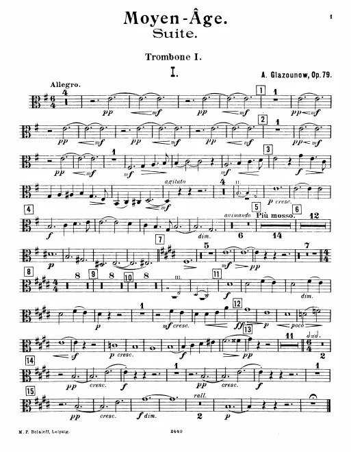 Trombone 1, 2, 3, Tuba