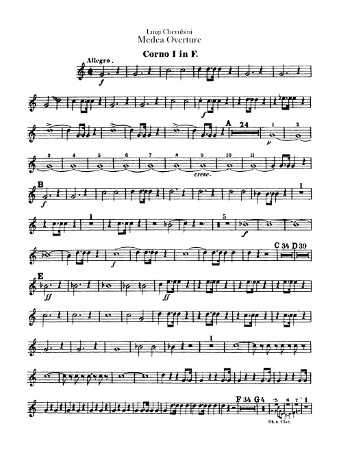 Horn 1, 2 (F), 3, 4 (E♭)