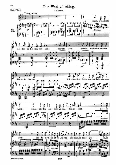Complete Score (medium/low voice, transposed to D major)