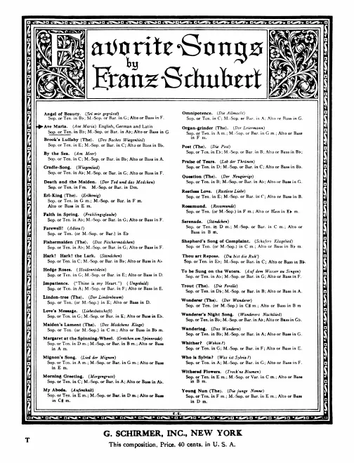 Complete Score (original/high voice, in B♭ major)