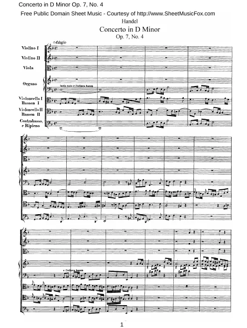 Concerto No.4 in D minor, HWV 309