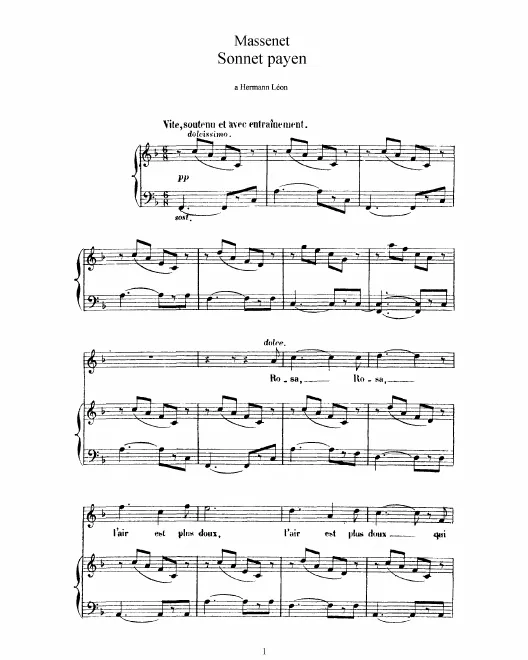 Complete Score (F Major: high voice and piano)