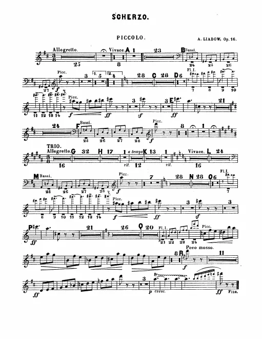 Piccolo, Flute 1, 2