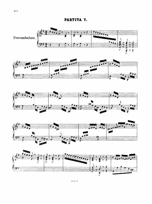 5. Partita in G major, BWV 829