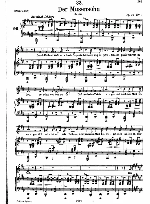 Complete Score (transposed to D major for low voice)