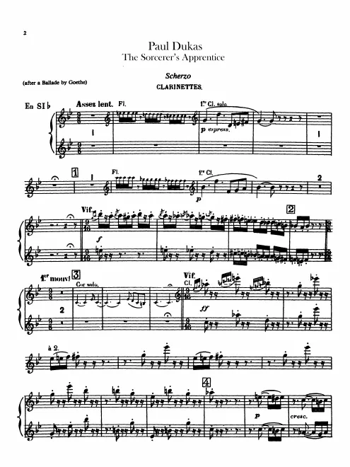 Clarinet 1/2 (B), Bass Clarinet (B, bass clef, treble clef)