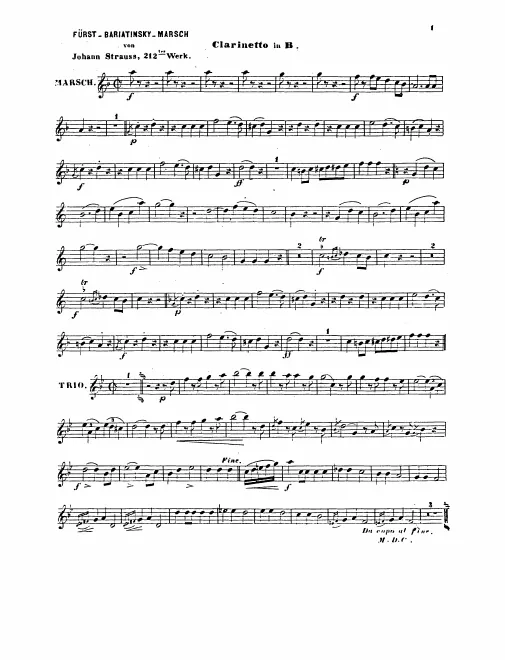 Clarinet (1) (B♭), (2) (E♭)