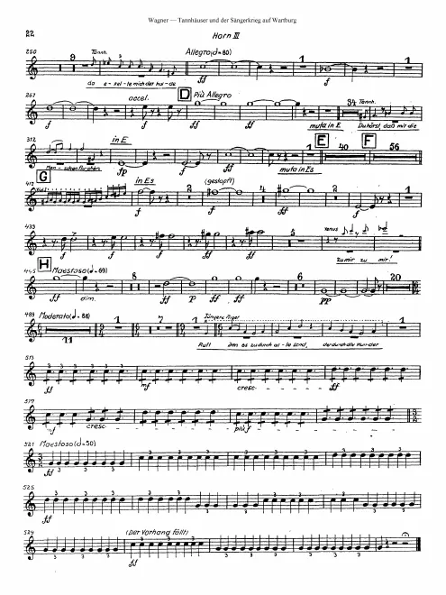 Horn 4 (F, E, E♭, B♭, C, D, G)