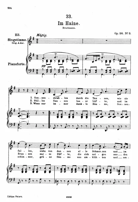 Complete Score (Medium voice, transposed to G major)