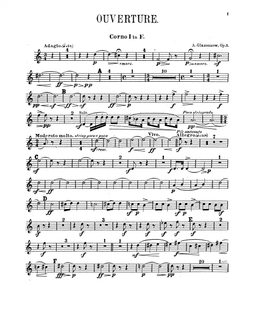 Horn 1, 2, 3, 4 (F)
