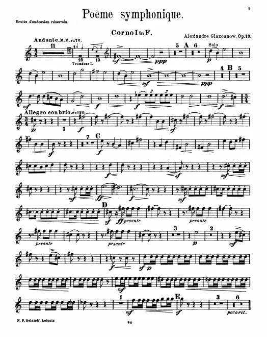 Horn 1, 2, 3, 4 (F)