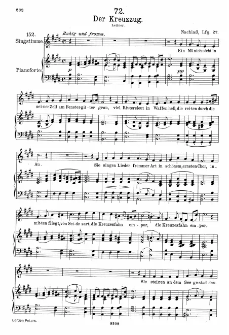 Complete Score (High voice, transposed to E major)
