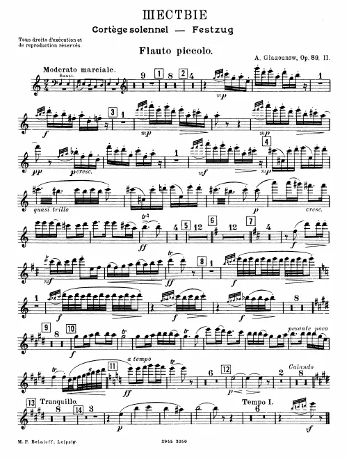 Piccolo, Flute 1, 2