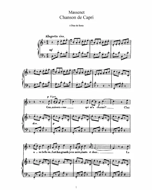 Complete Score (F Major: high voice and piano)