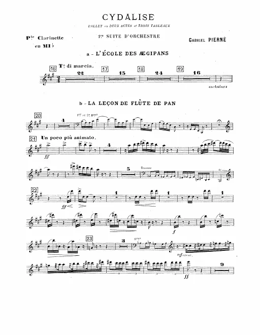 Piccolo Clarinet (E♭), Clarinet 1/2, 3 (B♭/A), Bass Clarinet (B♭)