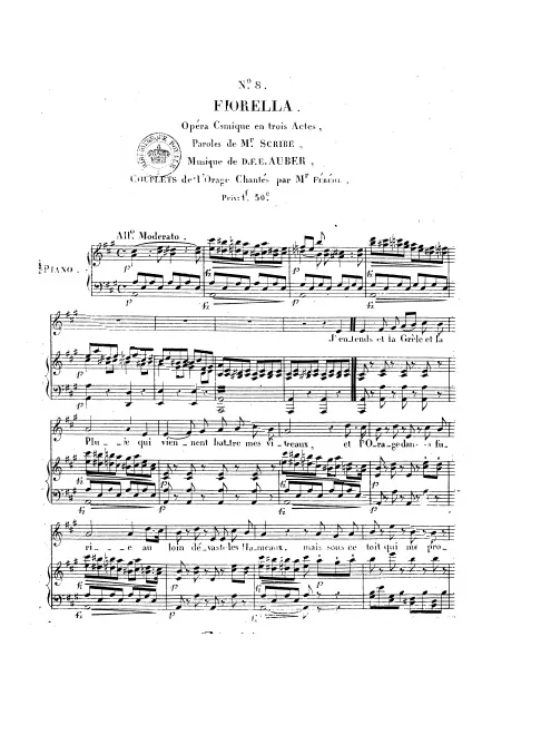No.8, Couplets: "J'entends, et la grèle et la pluie" (Act II, No.6)