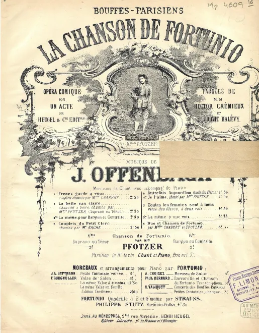 No.6 ter , Chanson de Fortunio: "Si vous croyez que je vais dire" (No.7b), G major: baritone or contralto