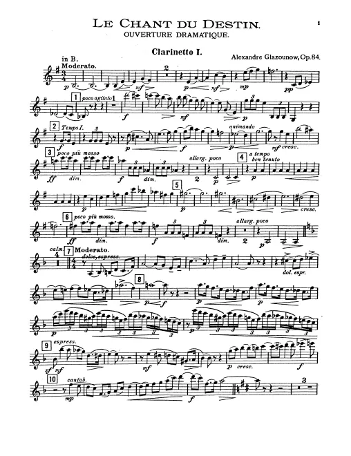 Clarinet 1, 2, 3 (B/A)/Bass Clarinet (B)
