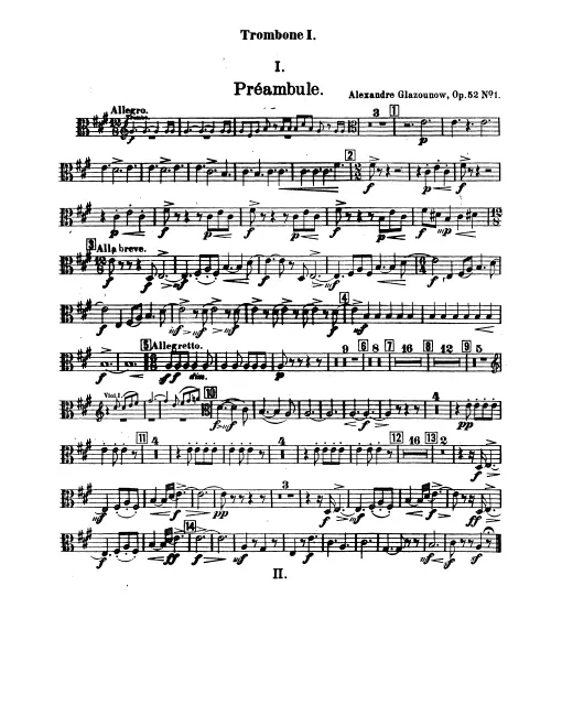 Trombone 1, 2, 3, Tuba