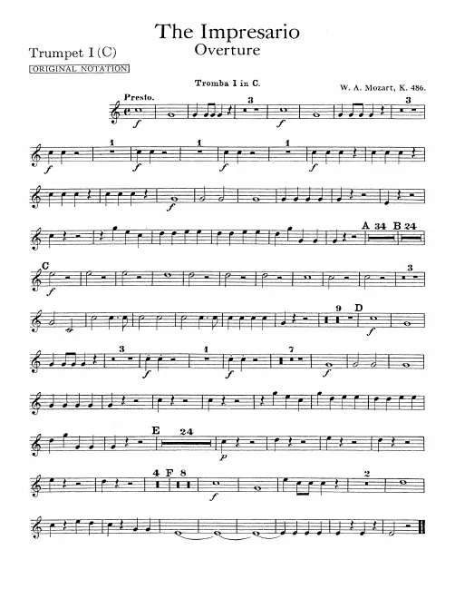 Trumpet 1 (C, Transposed in B)