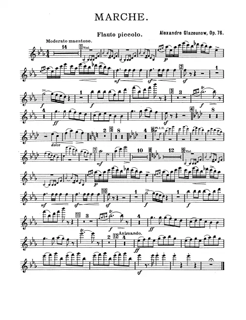 Piccolo, Flute 1, 2