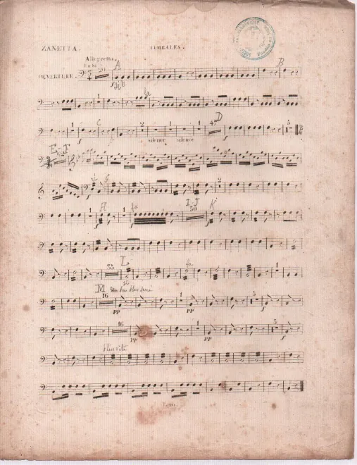 Timpani, Triangle, Cymbales/Bass drum
