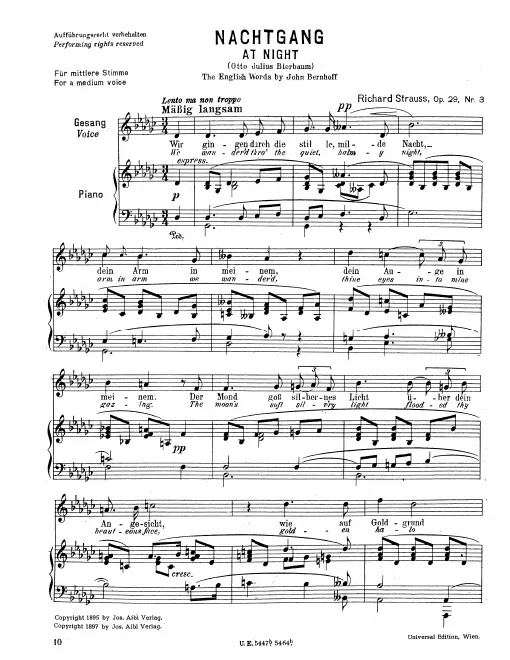 Complete Score (Medium Voice, transposed to G♭ major)