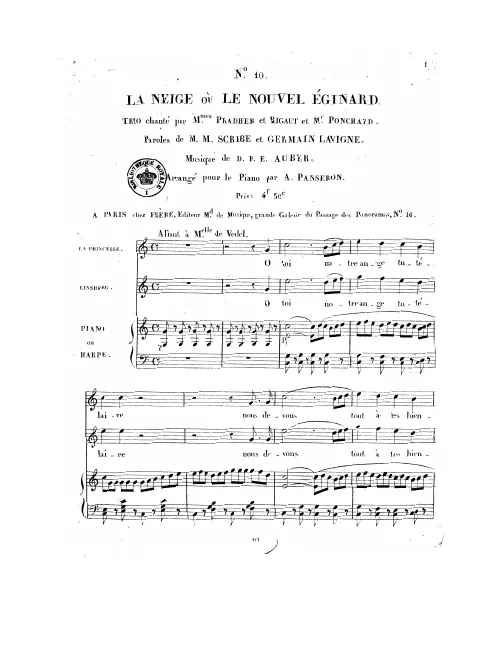 No.10, Trio: "Ô toi notre ange tutélaire" (Act IV, No.11)