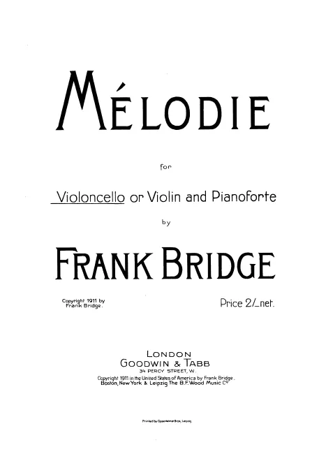 Complete Score and Part (Cello and Piano)