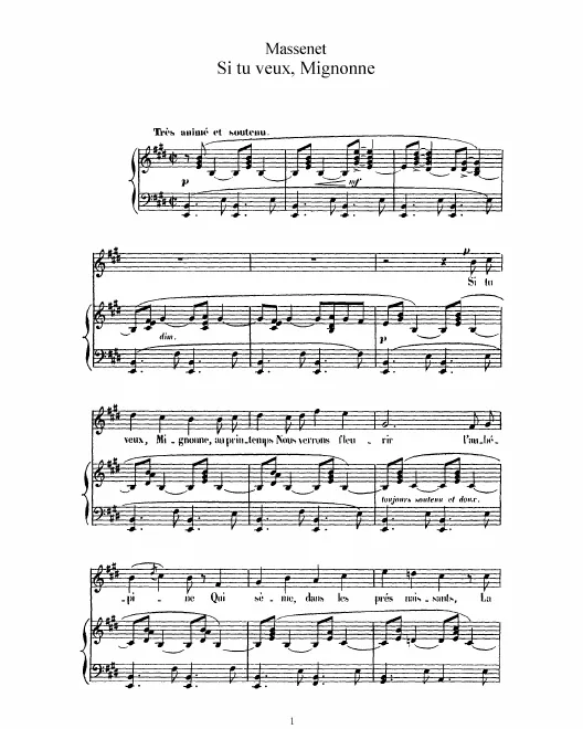 Complete Score (high voice, in E major)